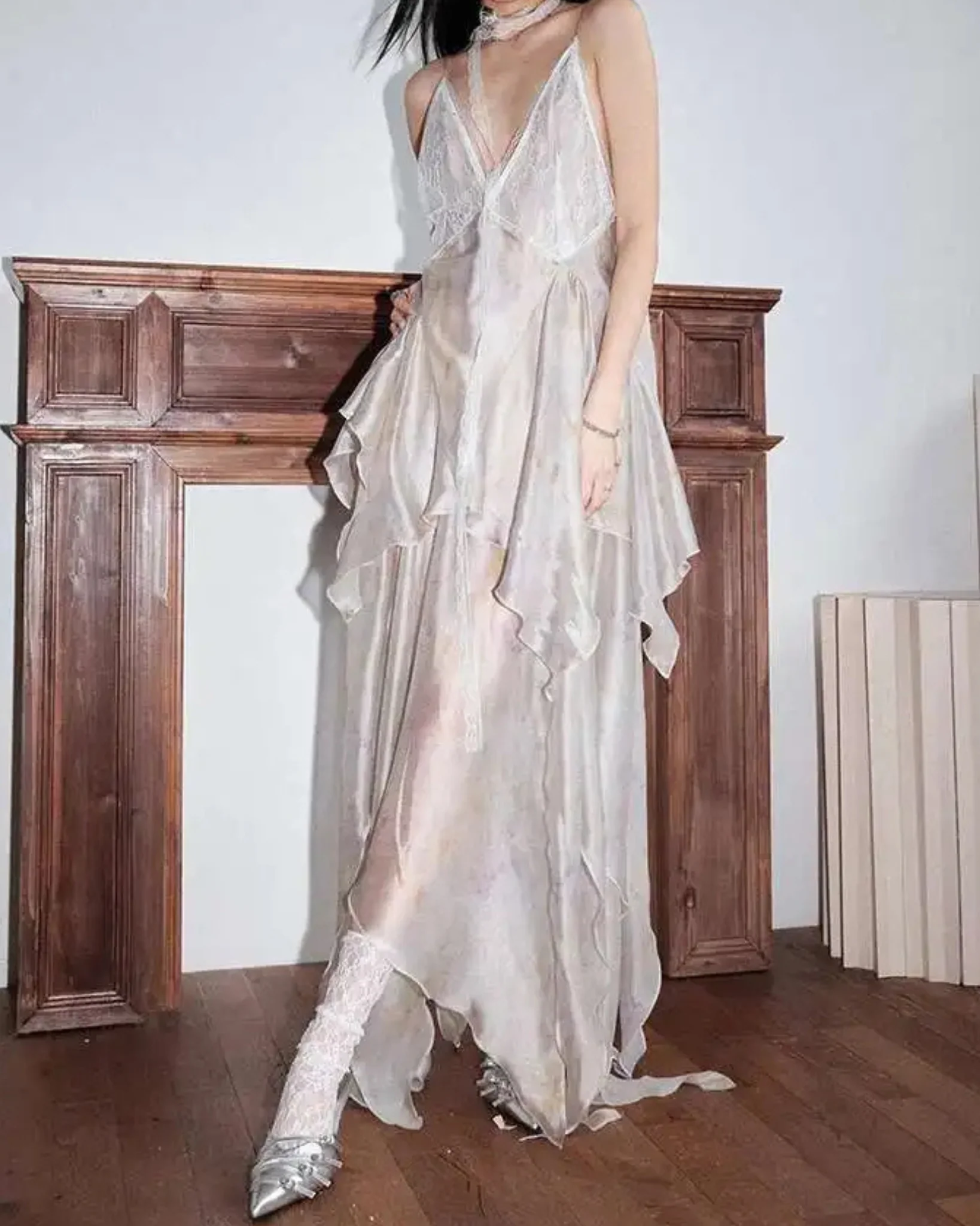 AMELI Sheer Irregular Maxi Dress (LIMITED EDITION - Only 10 Units Available) - Image 6