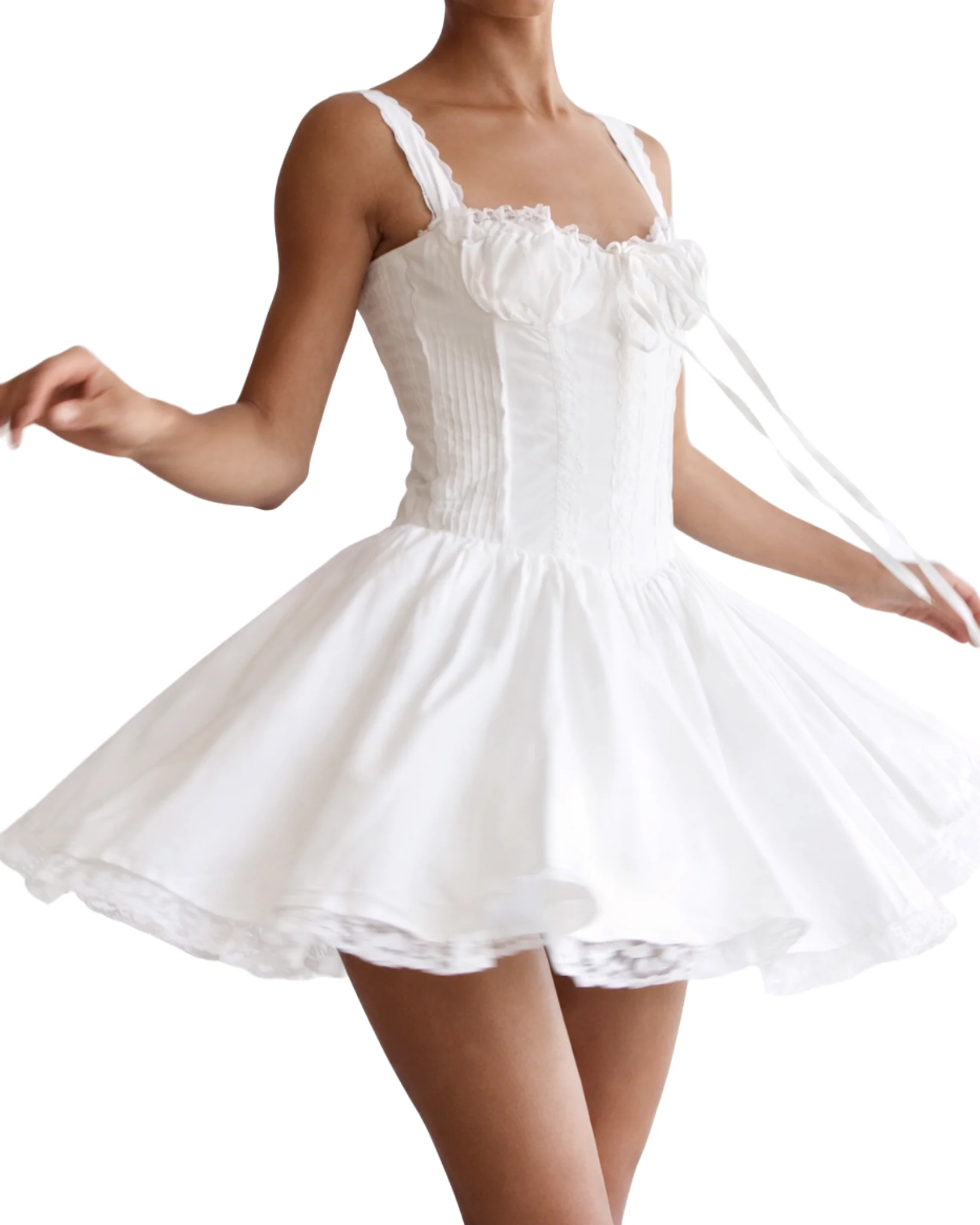 ANNA White Corset Dress - Image 4