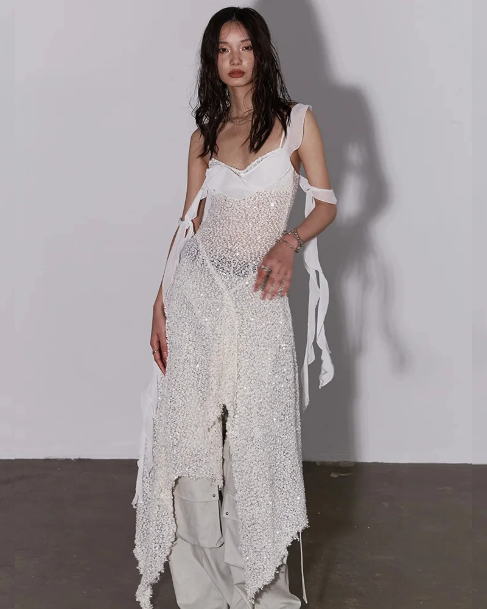 BIMBO Sparkle Irregular Dress - Image 4