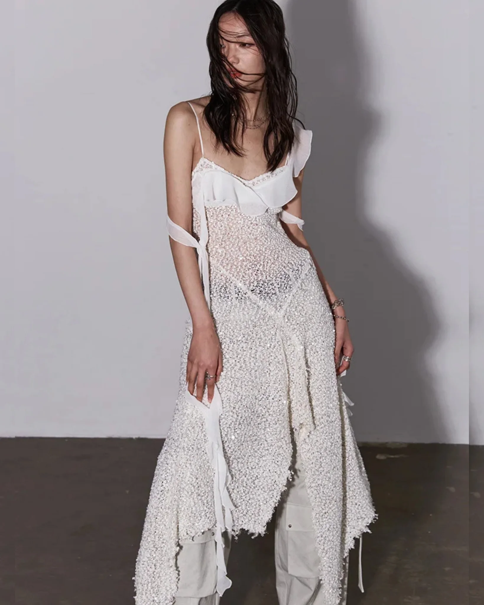 BIMBO Sparkle Irregular Dress - Image 5