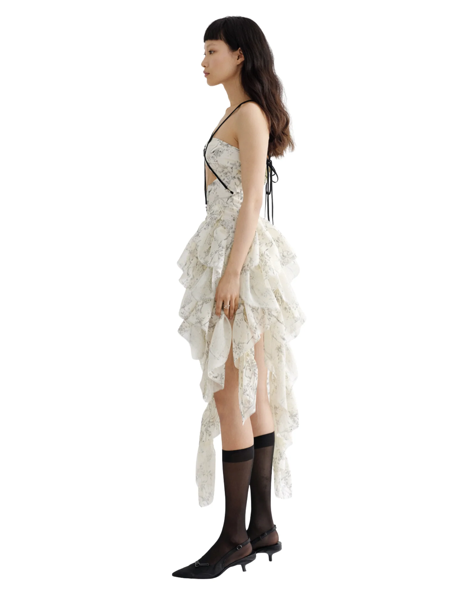 BLOSSOM Strapless Ruffled Midi Dress - Image 3