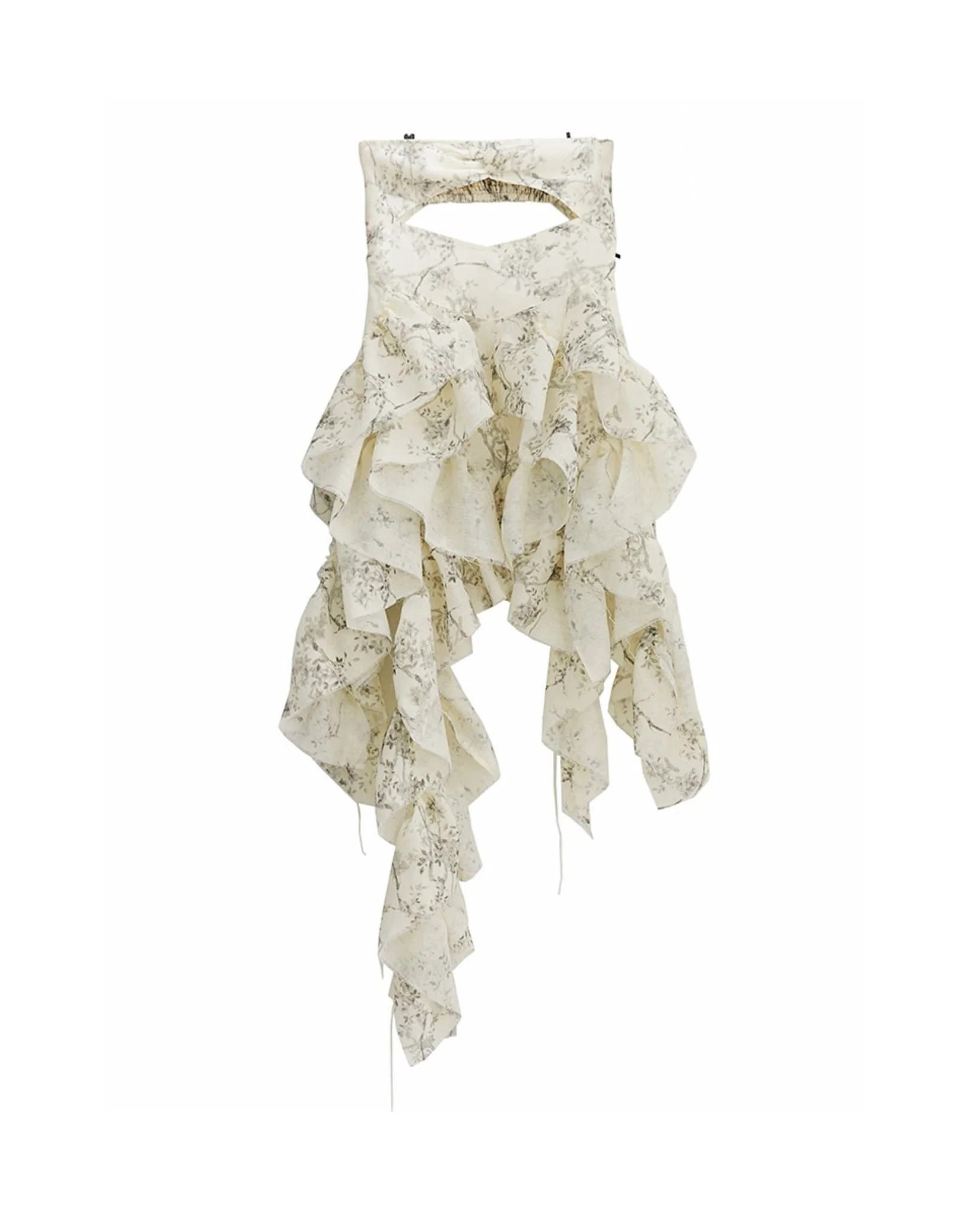 BLOSSOM Strapless Ruffled Midi Dress - Image 4