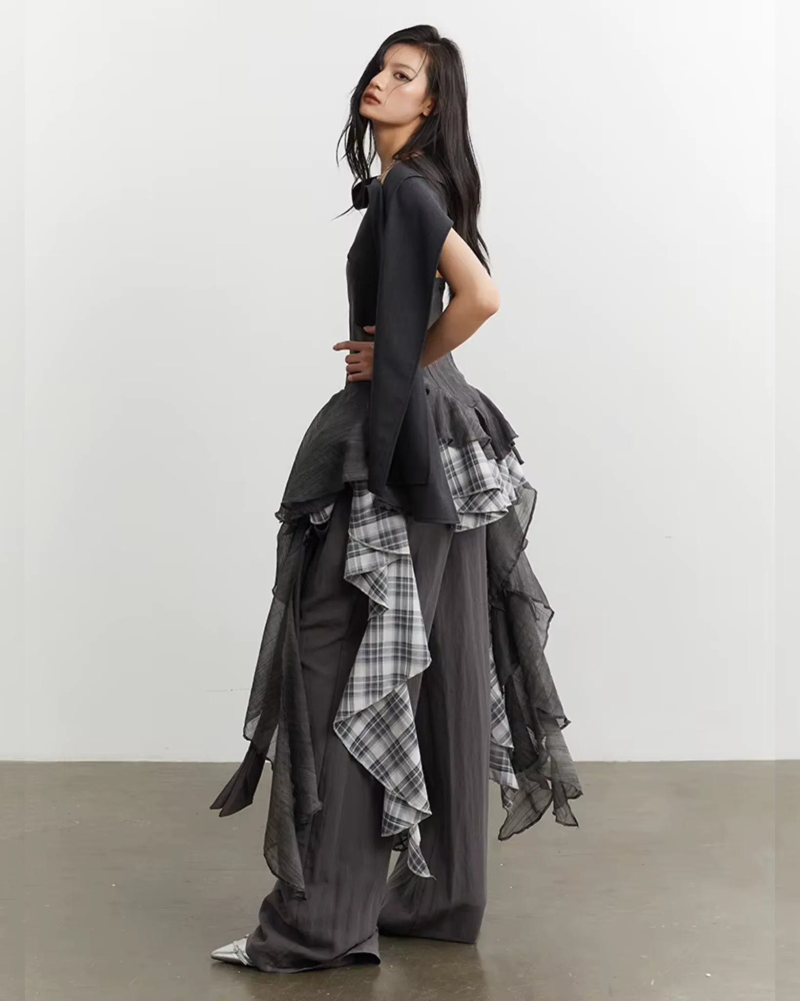 LEELOH Sheer Lace Irregular Dress - Image 3