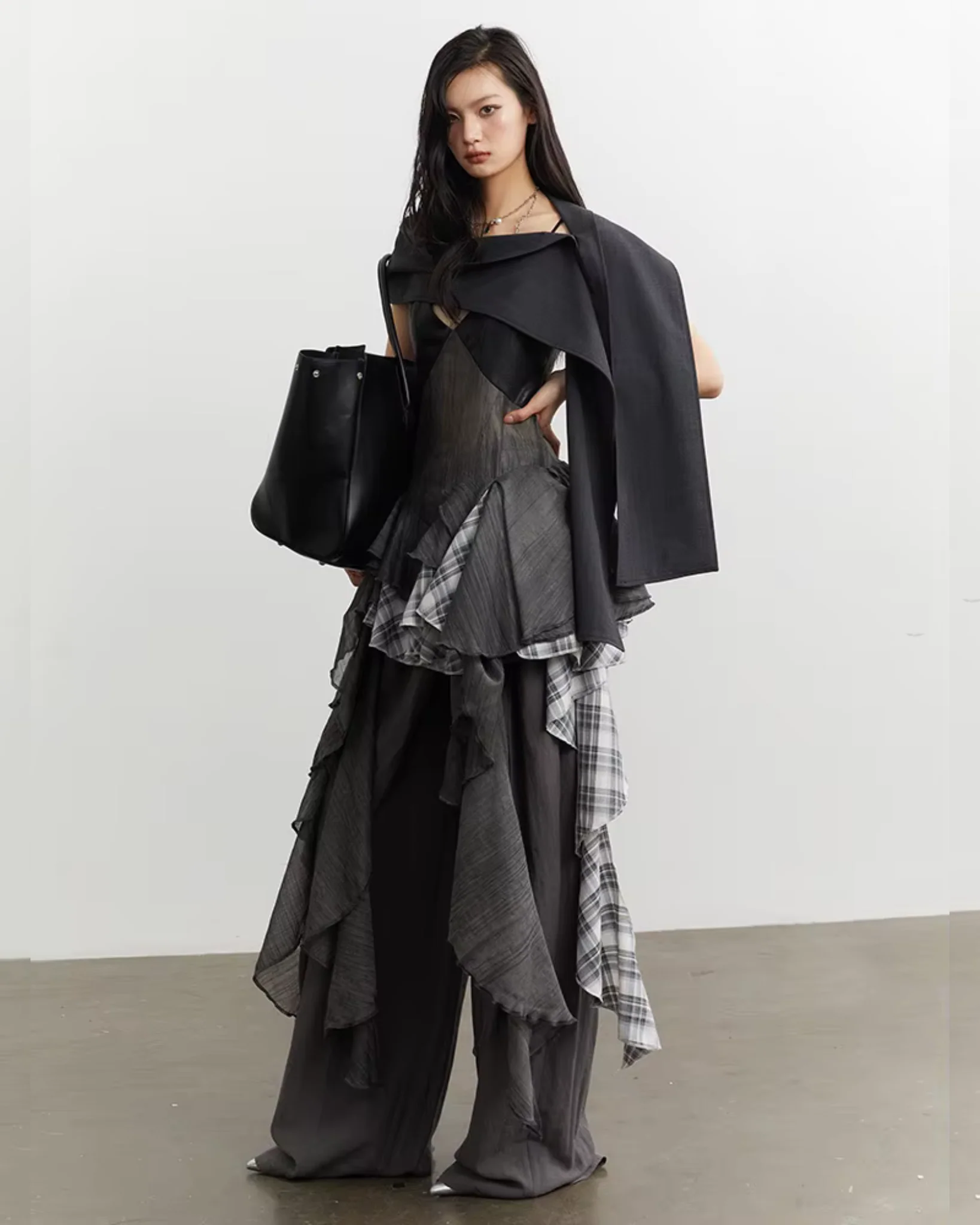 LEELOH Sheer Lace Irregular Dress - Image 6