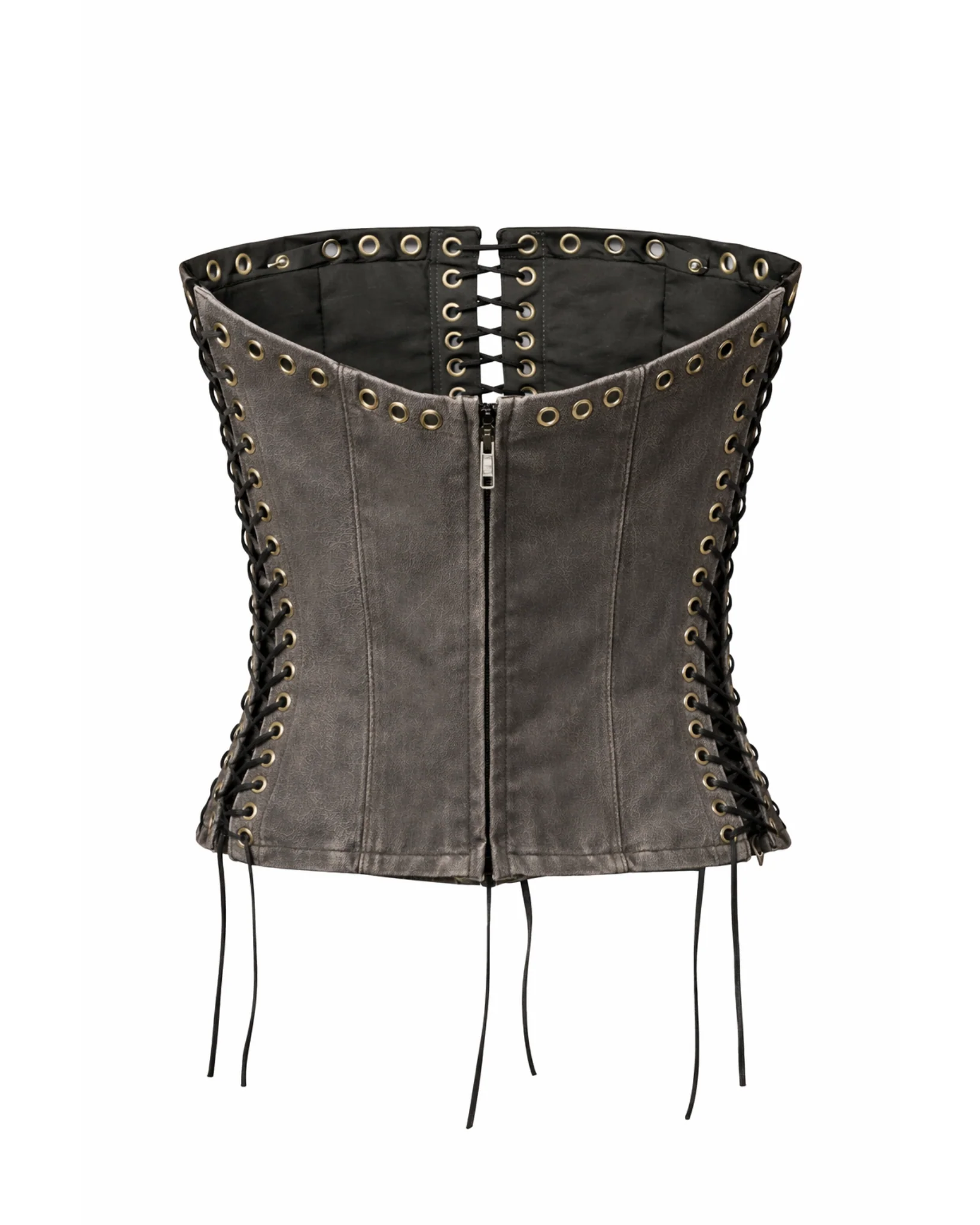 LIMA Gunmetal Lace-Up Corset Top - Image 4