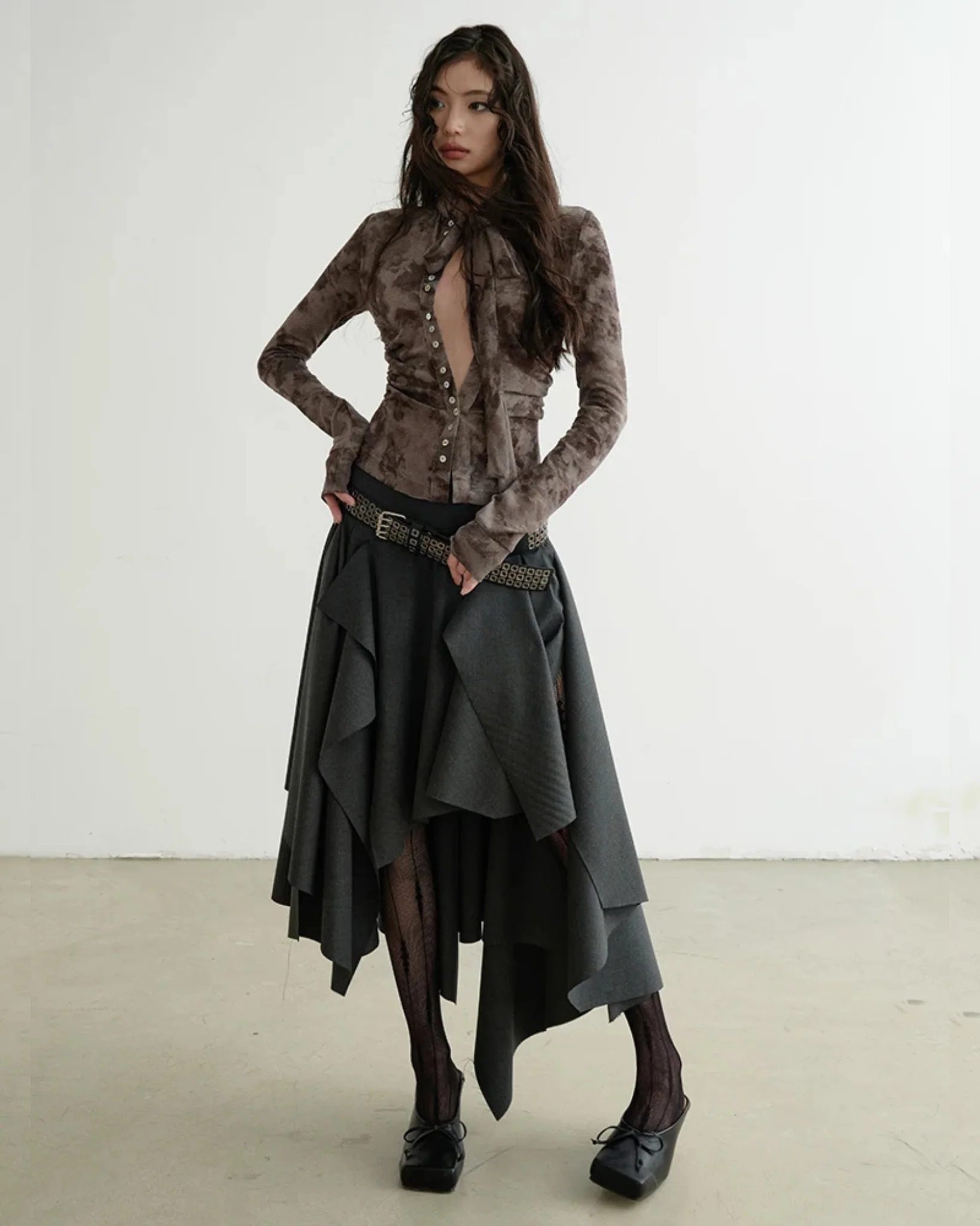 MAIRA Asymmetrical Draped Skirt - Image 3
