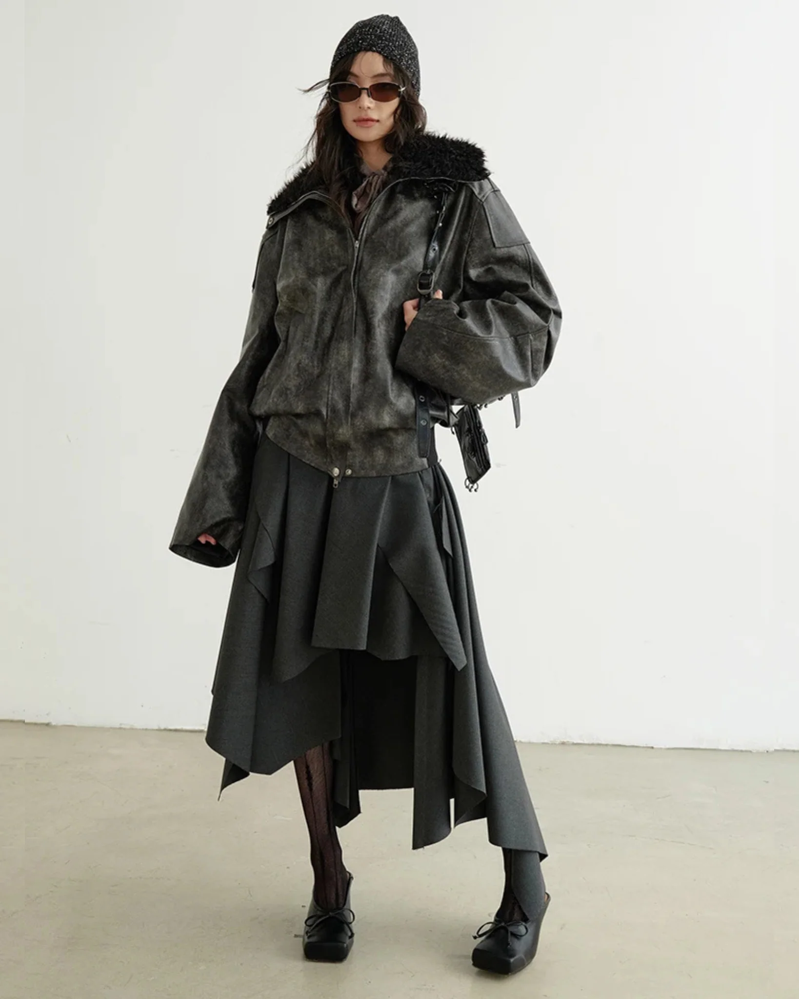 MAIRA Asymmetrical Draped Skirt - Image 5