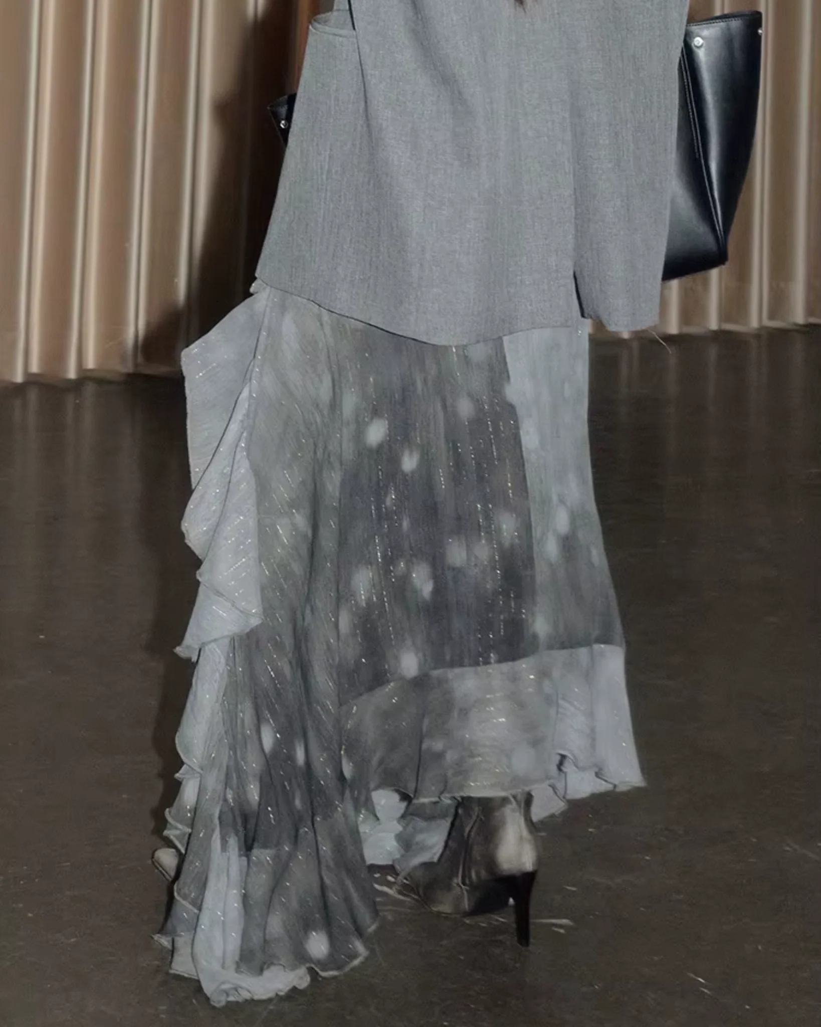 STORM Asymmetrical Sheer Lace Skirt - Image 3