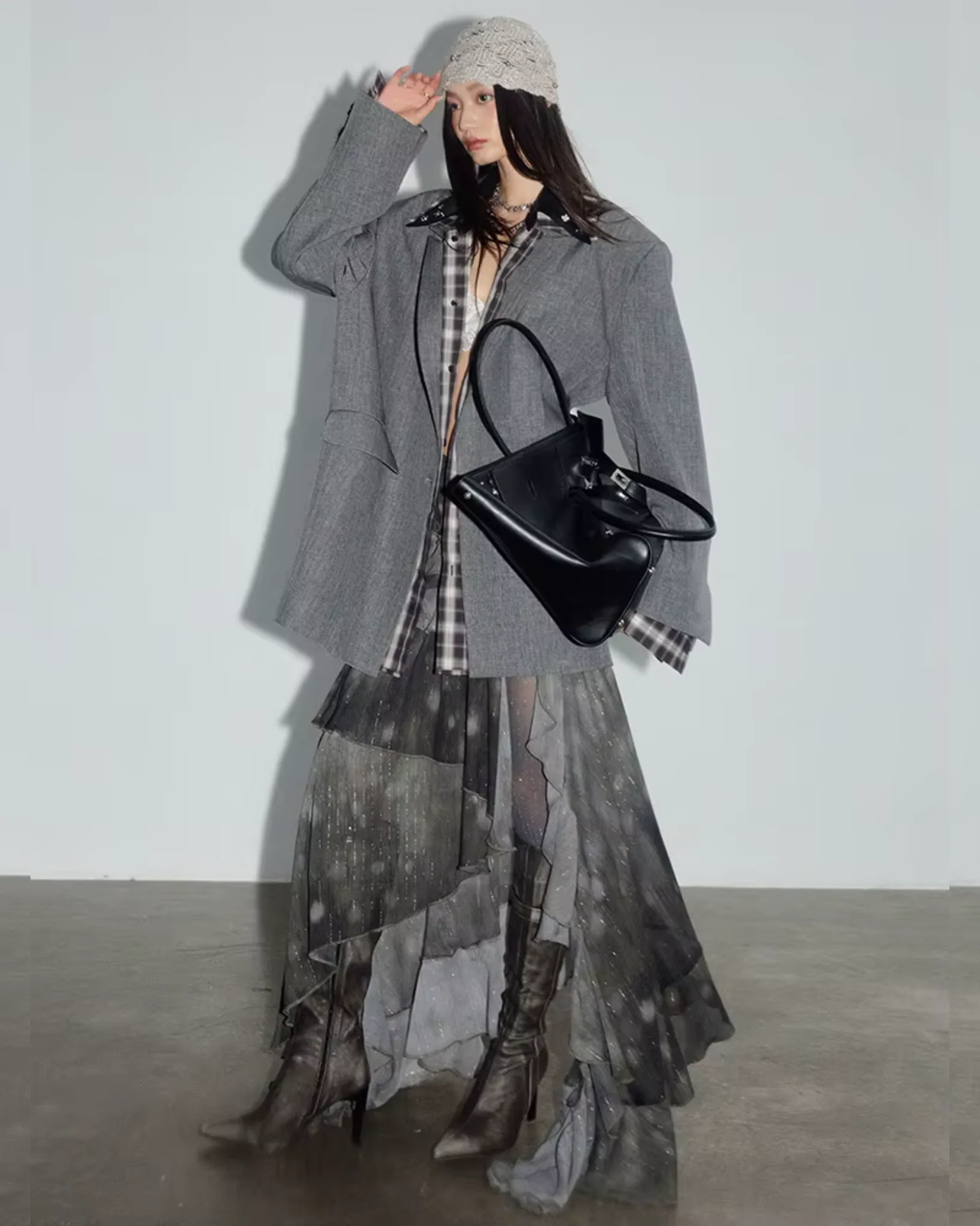 STORM Asymmetrical Sheer Lace Skirt - Image 5