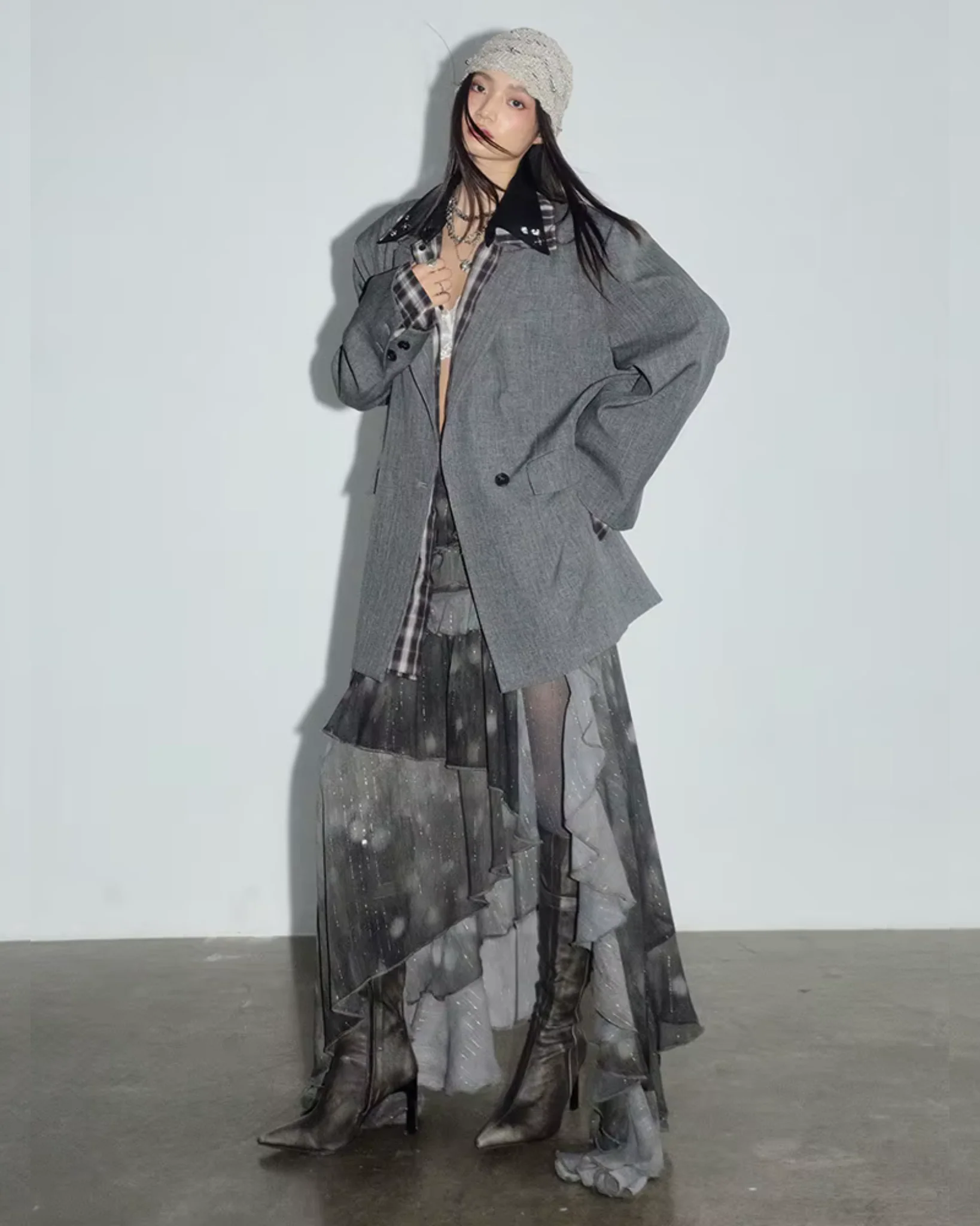 STORM Asymmetrical Sheer Lace Skirt - Image 6