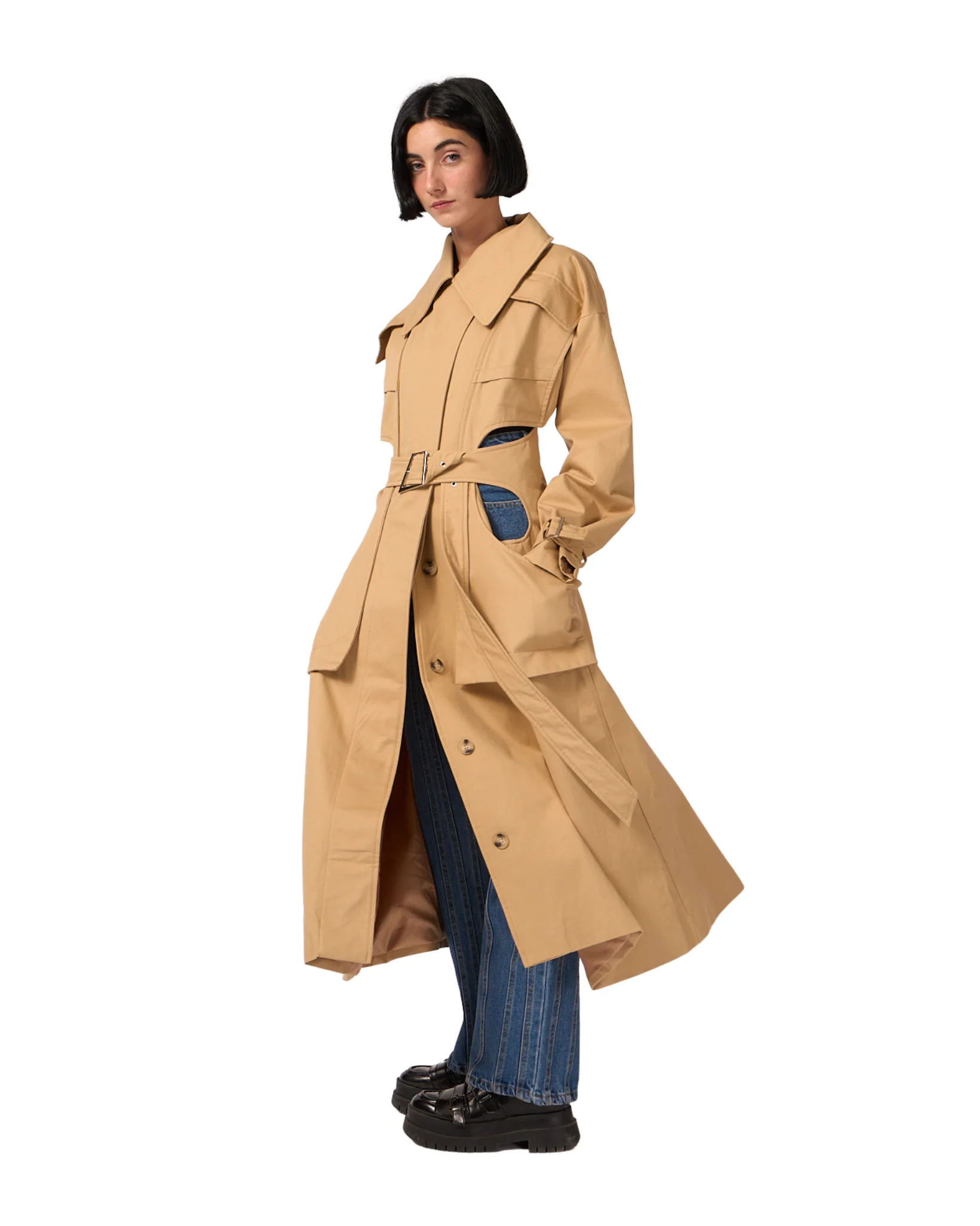 071 Cropped Trench Coat - Image 4