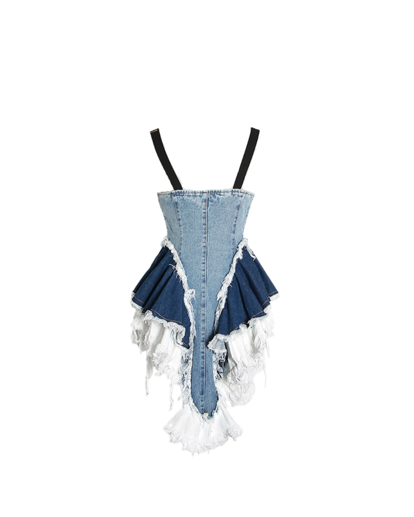 049 Denim Irregular Dress - Image 6